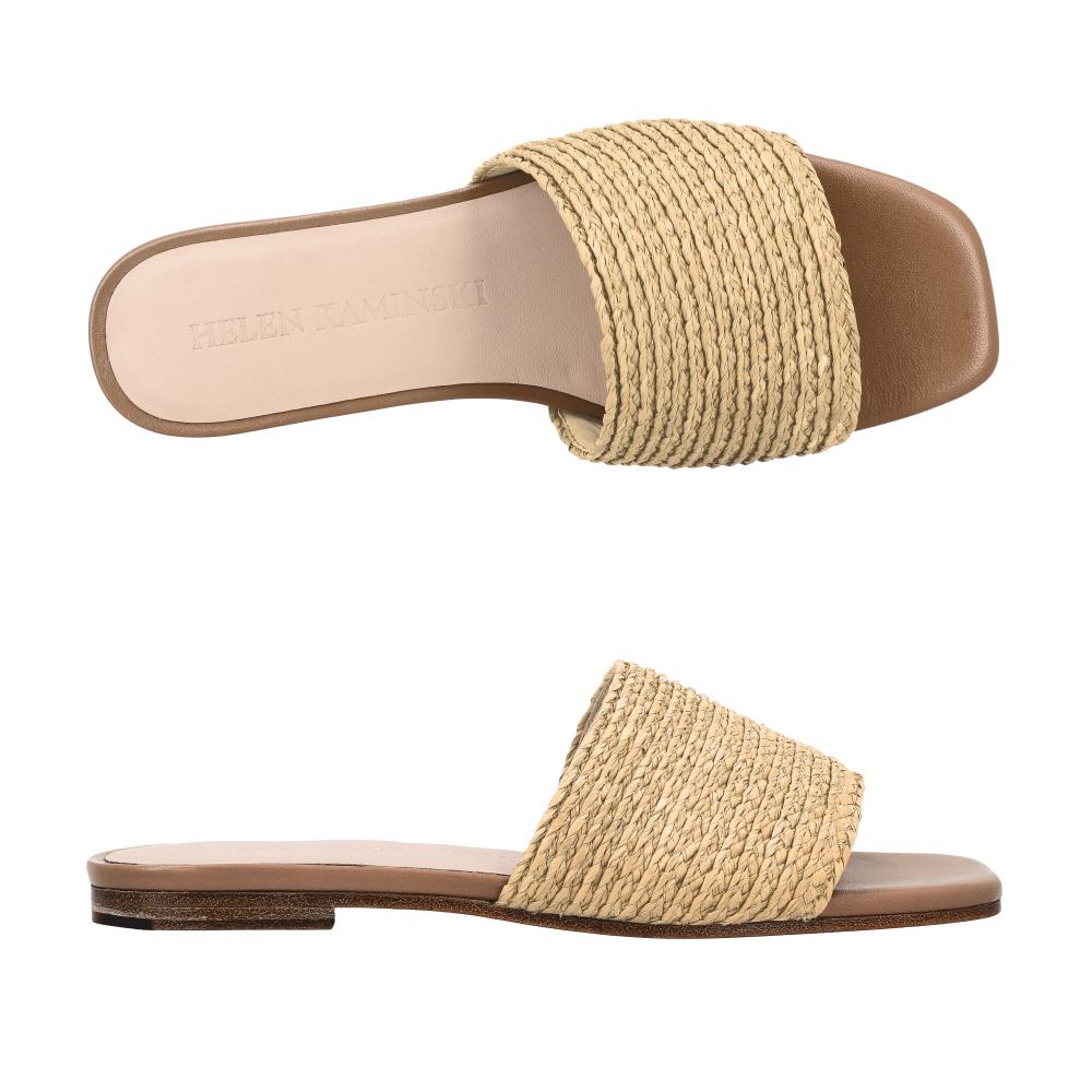 HELEN KAMINSKI Natural Cotton Kyla Flat Slide Sandals FTW52210 NTCO