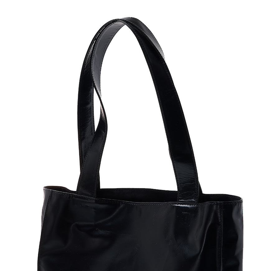 VALENTINO Garavani VLTN Logo Black Leather Unisex Tote Bag