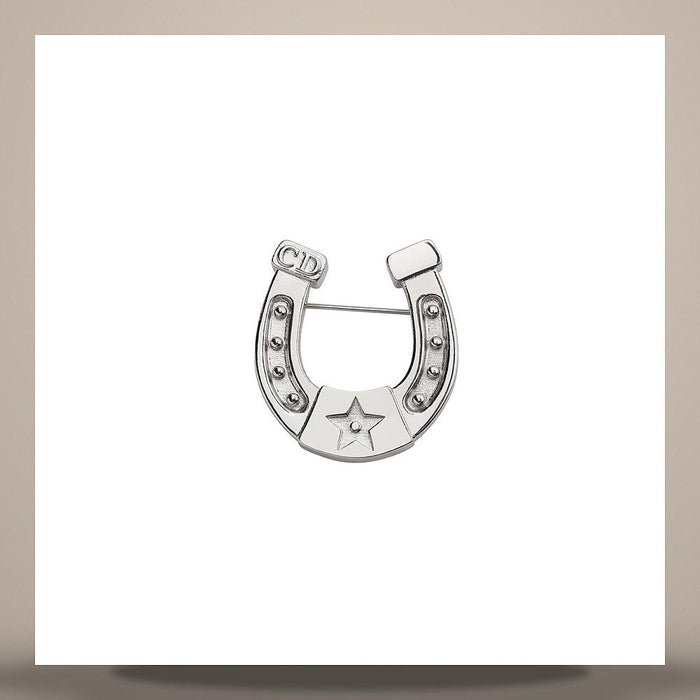 DIOR Silver-Finish Brass Horseshoe Brooch V1839HOMMTD000