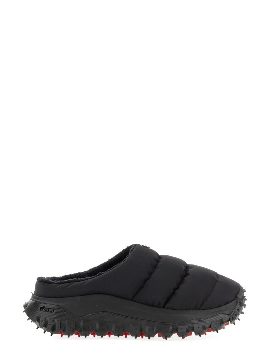 Moncler Black Leather Mules Slippers