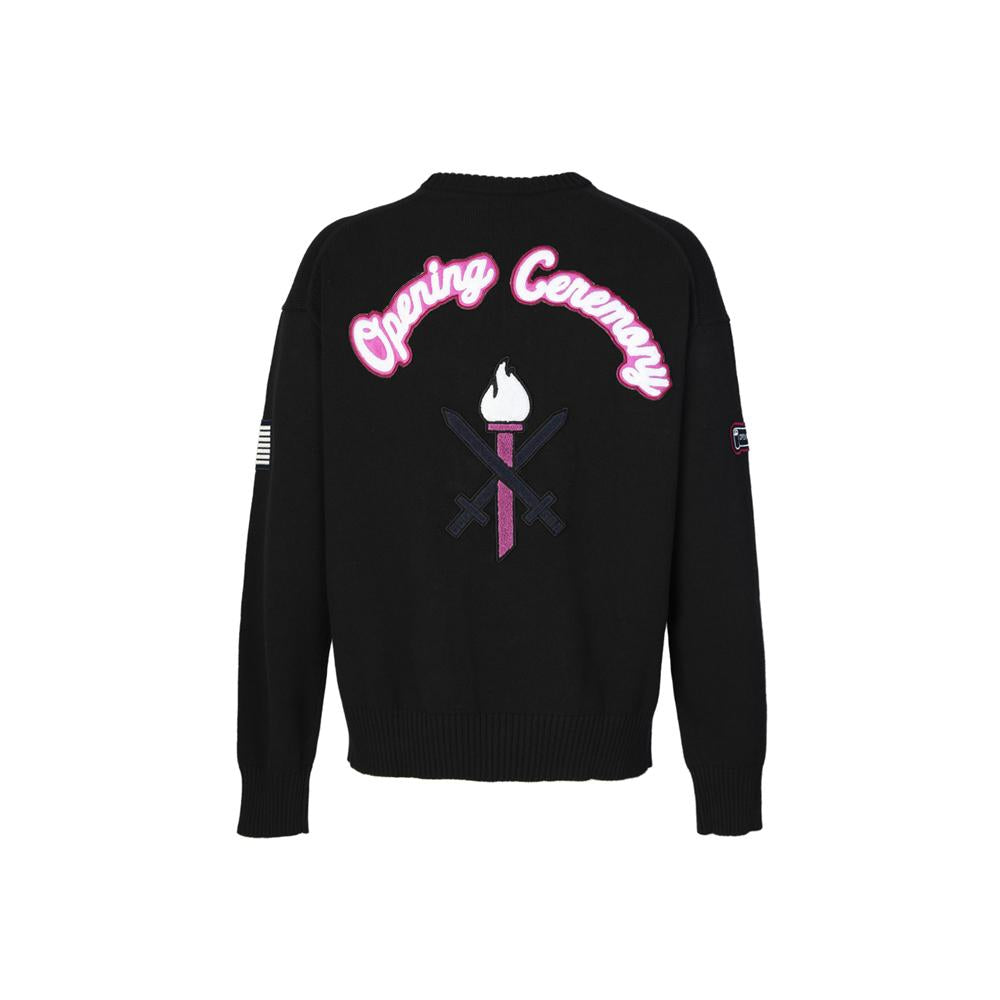 Opening Ceremony Black Signature OC Logo Crewneck Knit Sweater