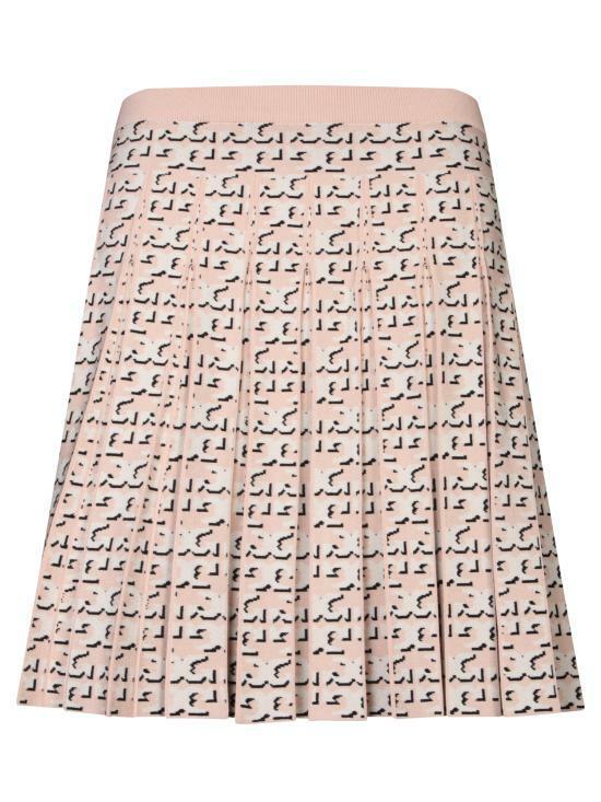 Tory Burch T Monogram Pleated Viscose Midi Skirt 160556 650