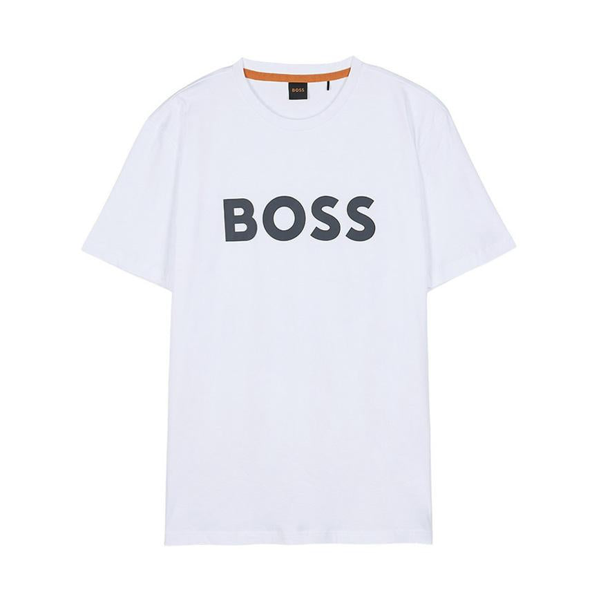 HUGO BOSS Men’s Short Sleeve Logo T-Shirt White Cotton