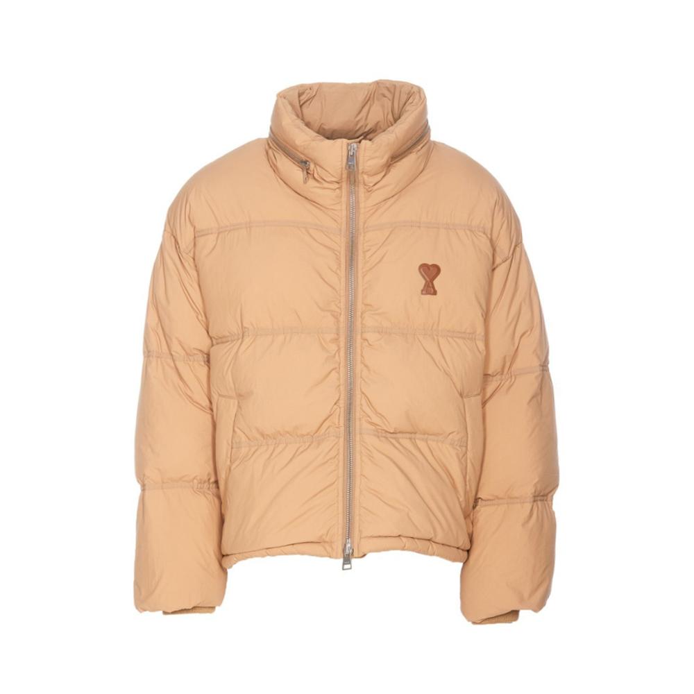 AMI Men De Coeur Down Puffer Jacket Sand HJK403 PA0009 255