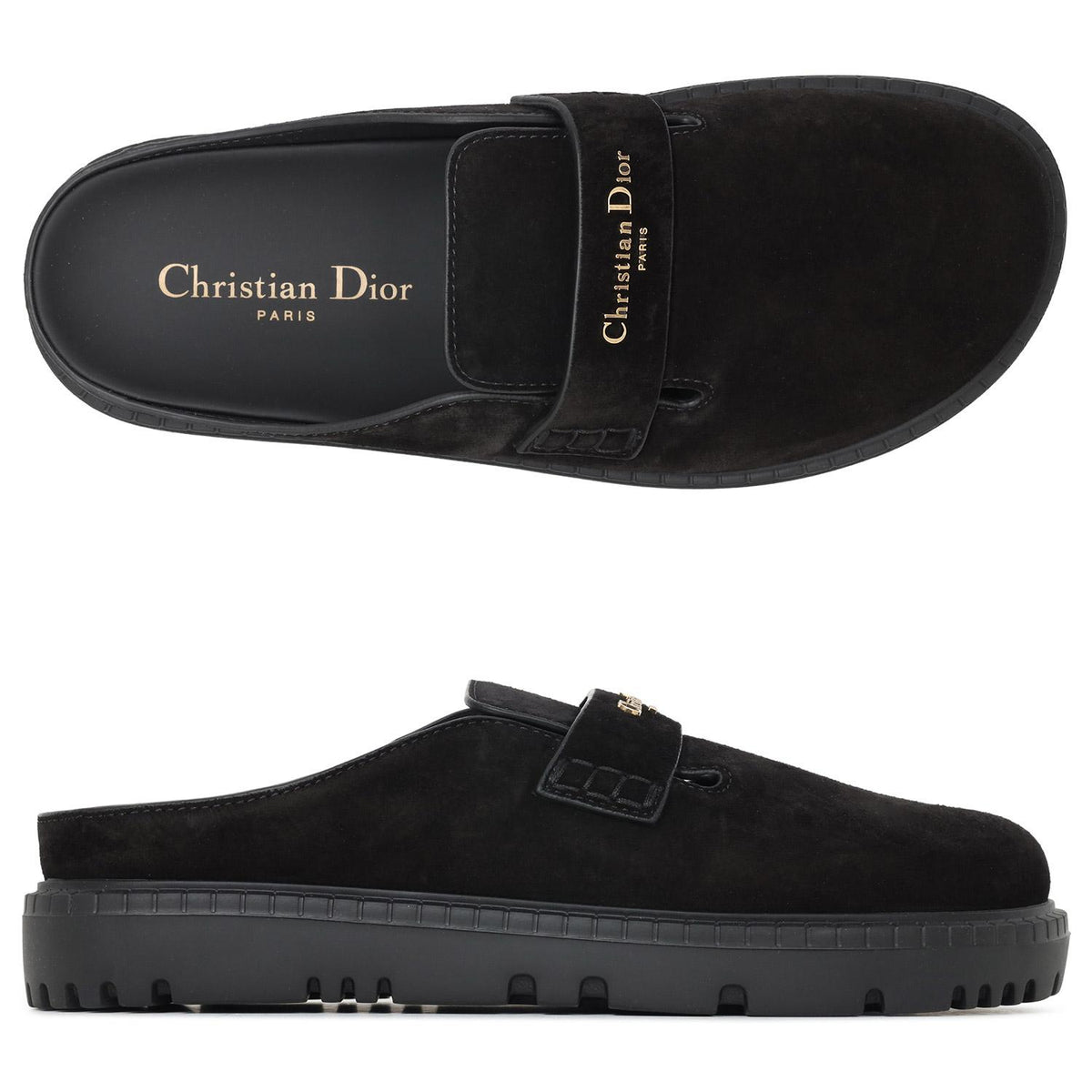 DIOR Black Suede Boy Mule Slippers KDF135SUE 900
