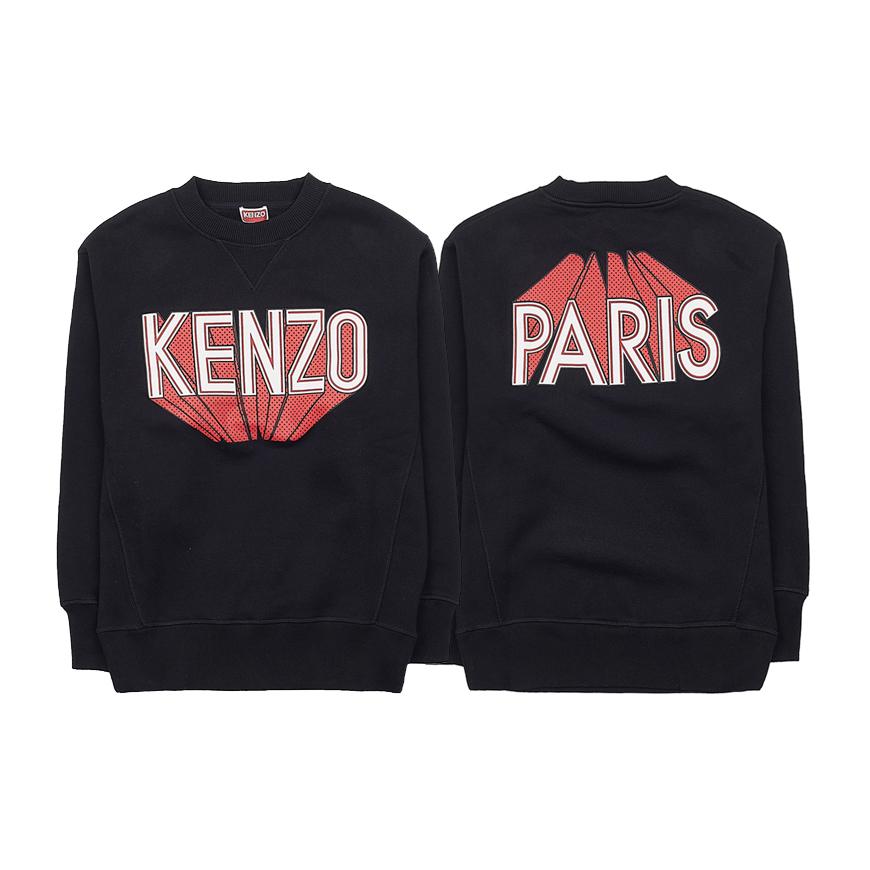 KENZO Logo Print Cotton Sweatshirt for Women Black