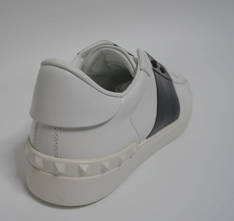 VALENTINO White Patent Black Hidden Low-Top Sneakers
