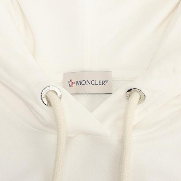 Moncler Lettering Logo Embroidered Hoodie Women White