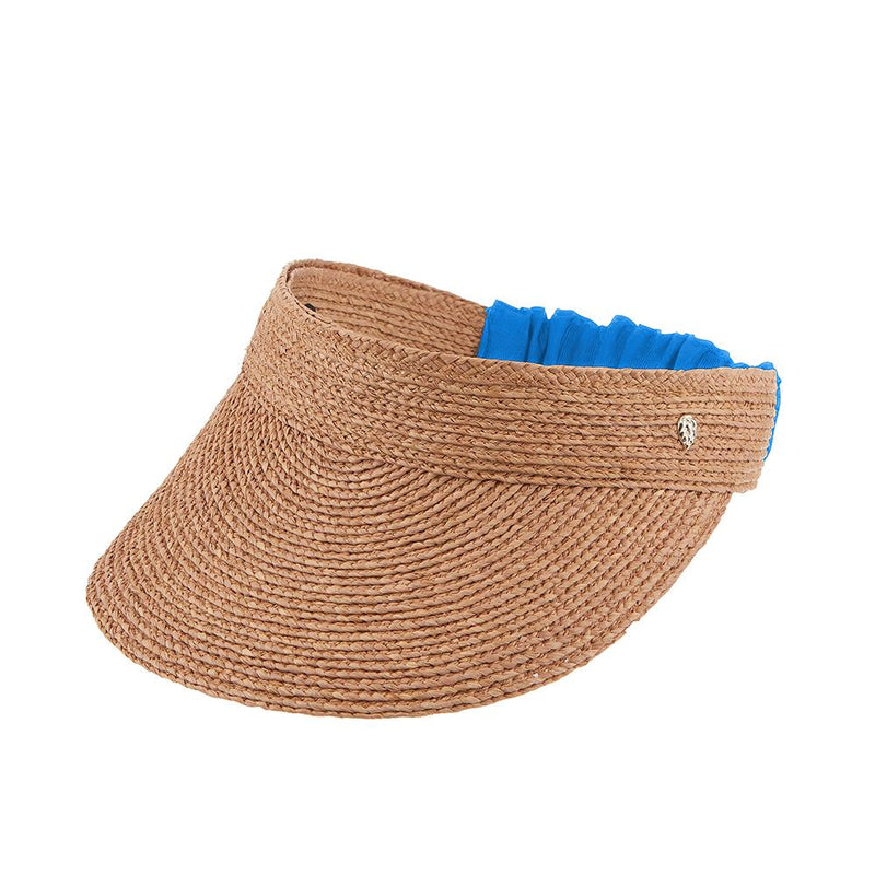 HELEN KAMINSKI Medea Natural Ocean Straw Visor Sun Cap for Women HAT51381 NTOC