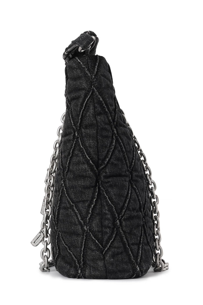 DIESEL Black Denim Charmed Shopper M Tote Bag