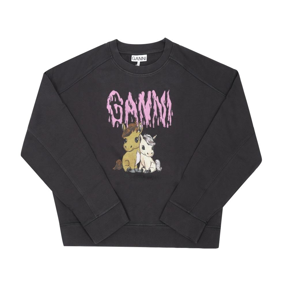GANNI Isoli Jersey Sweatshirt Women’s Crewneck Beige
