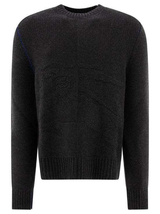 BURBERRY Wool Round Neck Sweater Men Black