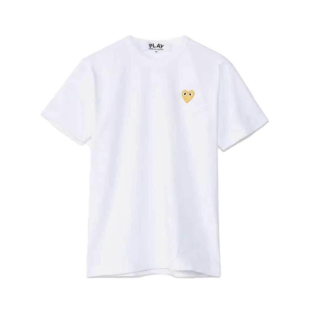 Comme des Garcons Gold Heart Unisex White Short Sleeve T-Shirt
