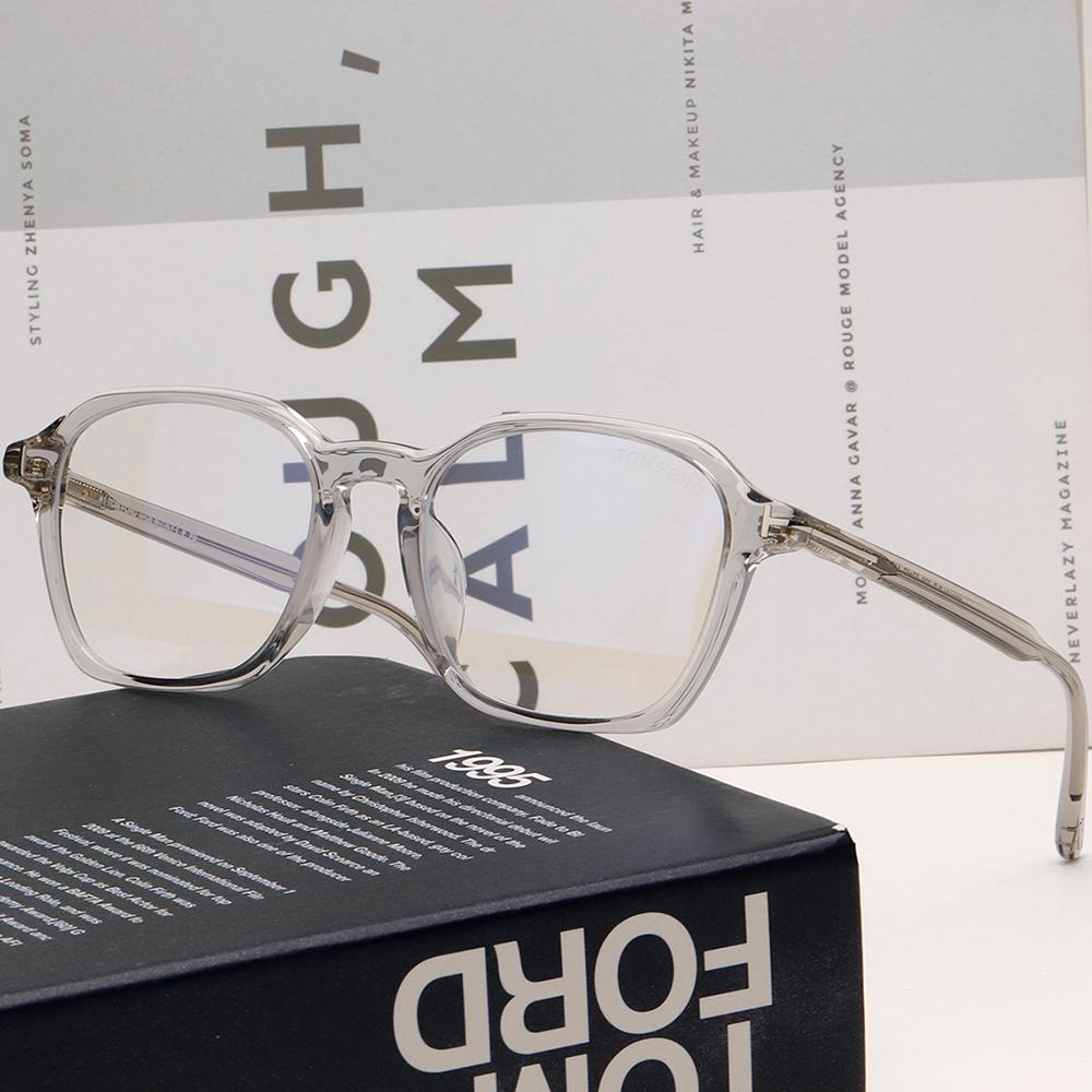 TOM FORD Clear Acetate Blue Light Blocking Unisex Eyeglasses TF6101 DB 020
