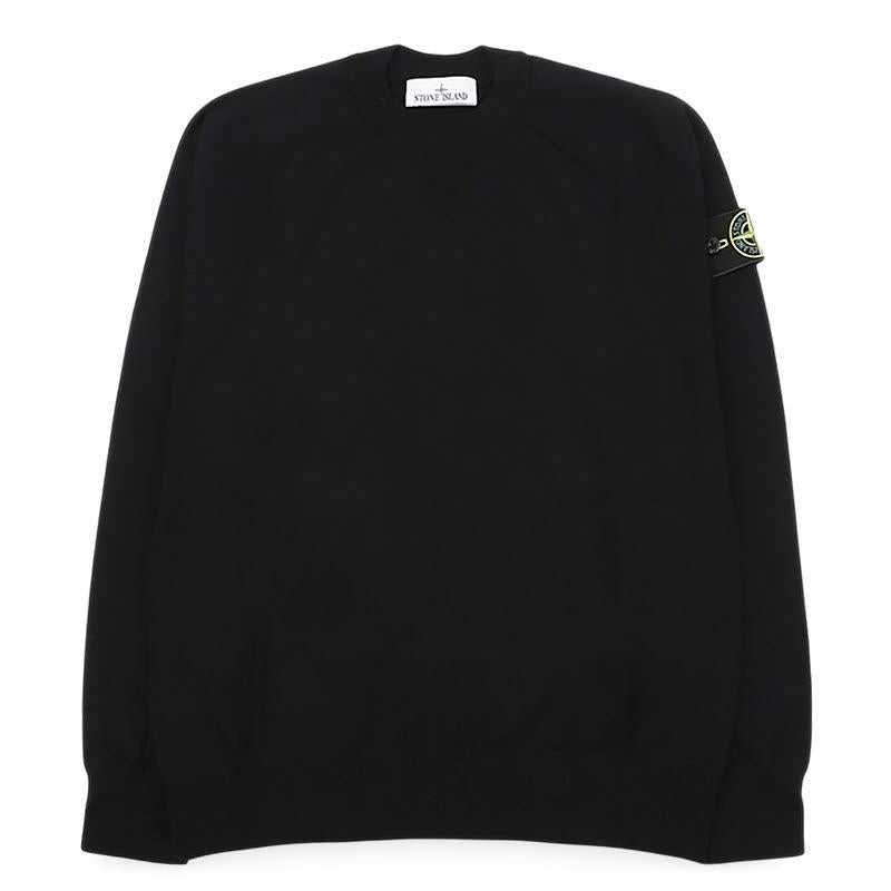 STONE ISLAND Men’s Raglan Wool Knit Sweater Black RWS L2S15 5100007 S00A1 V0029