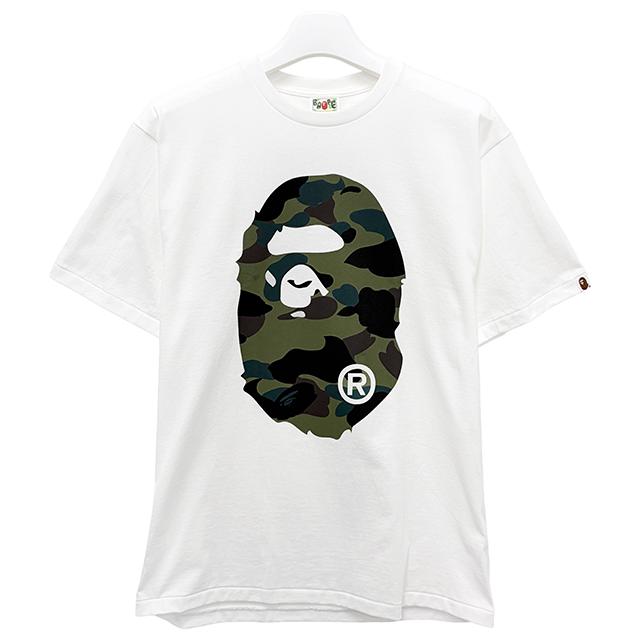 BAPE Giant First Camo Big Ape Head Short Sleeve T-Shirt White/Gray