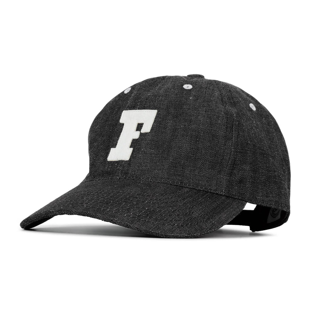 FULLCOUNT Black 6-Panel Denim Cap