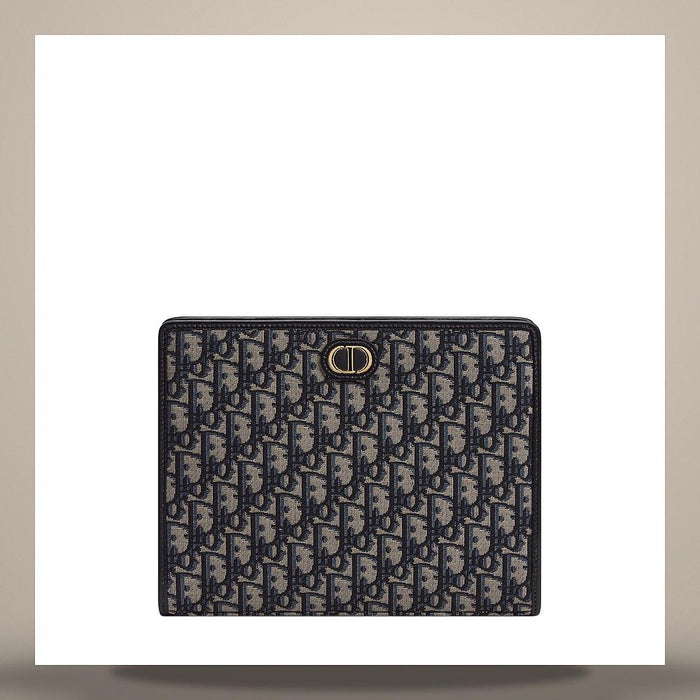 DIOR 30 Montaigne Dea Blue DIOR Oblique Jacquard Crossbody Pouch