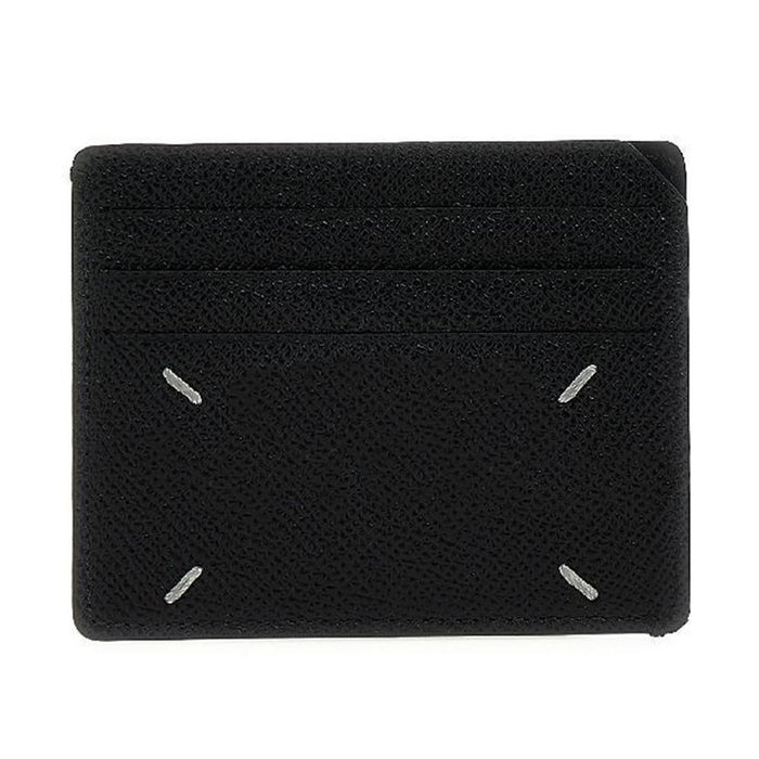 Maison Margiela Stitch Logo Leather Card Holder Black