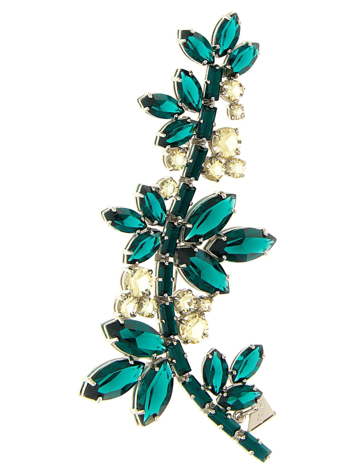 PRADA Gold Tone Logo Brooch