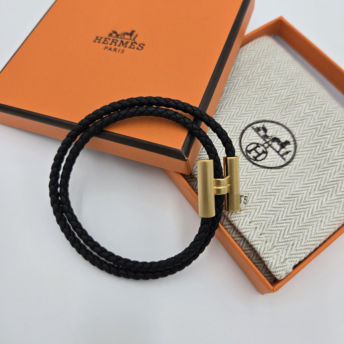 HERMES Men’s Tournis Tressee Bracelet Gold-Tone H068406FM