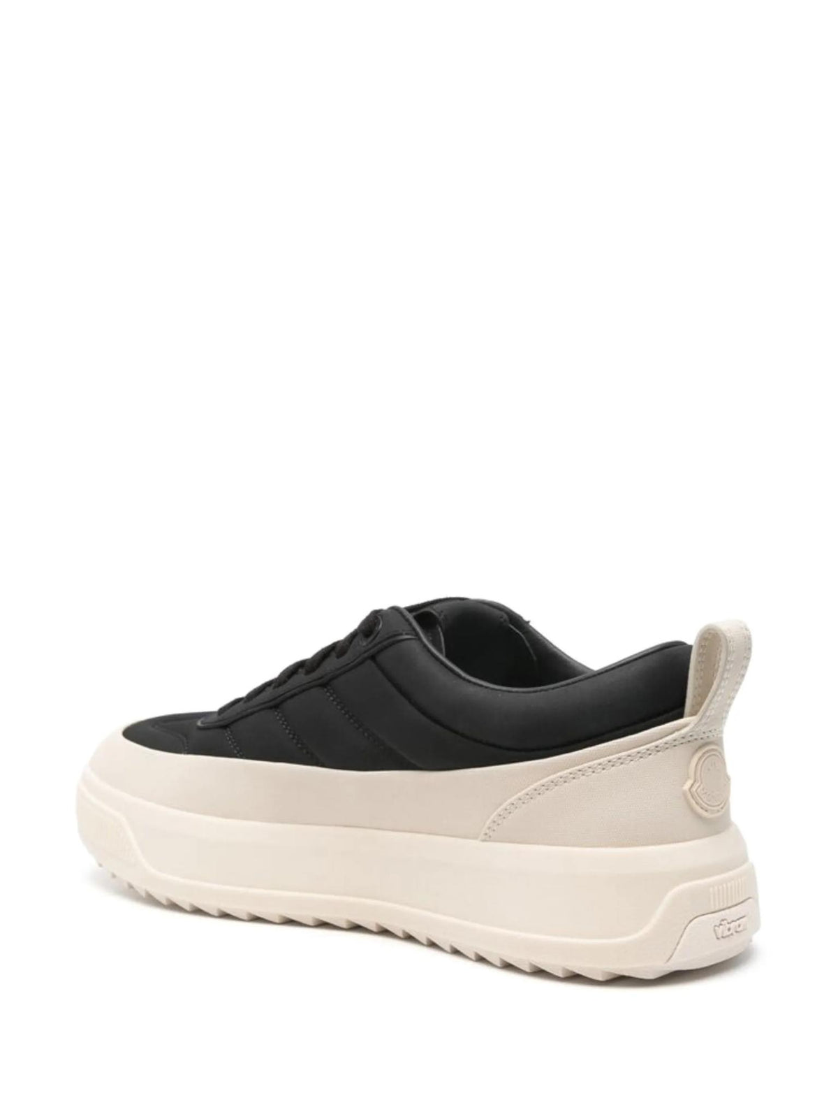 Moncler Black Leather Low Top Sneakers