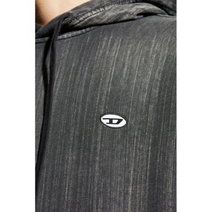 DIESEL Black Cotton SGINN Logo Hooded Sweatshirt