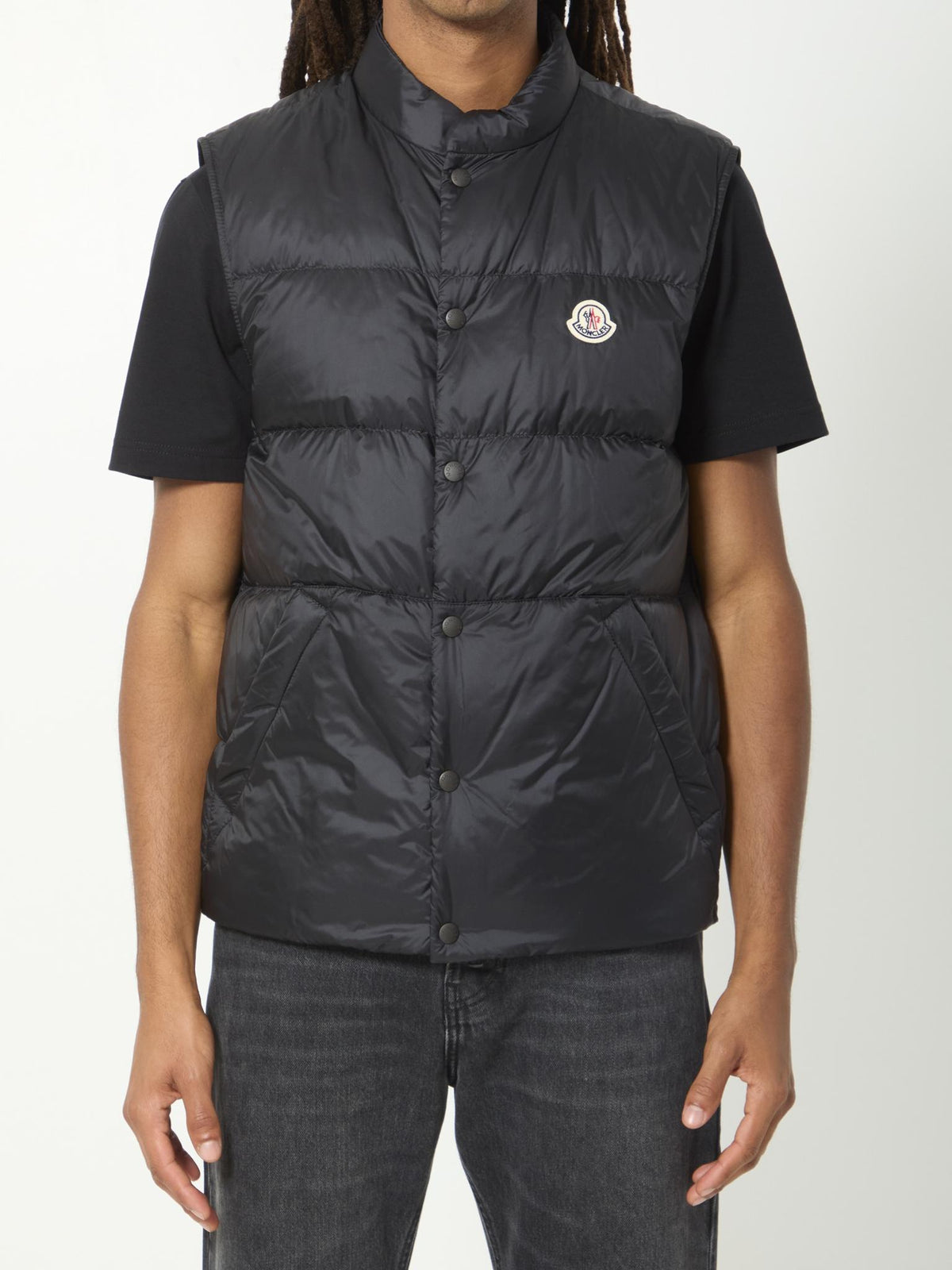 Moncler Black Down Puffer Vest for Men