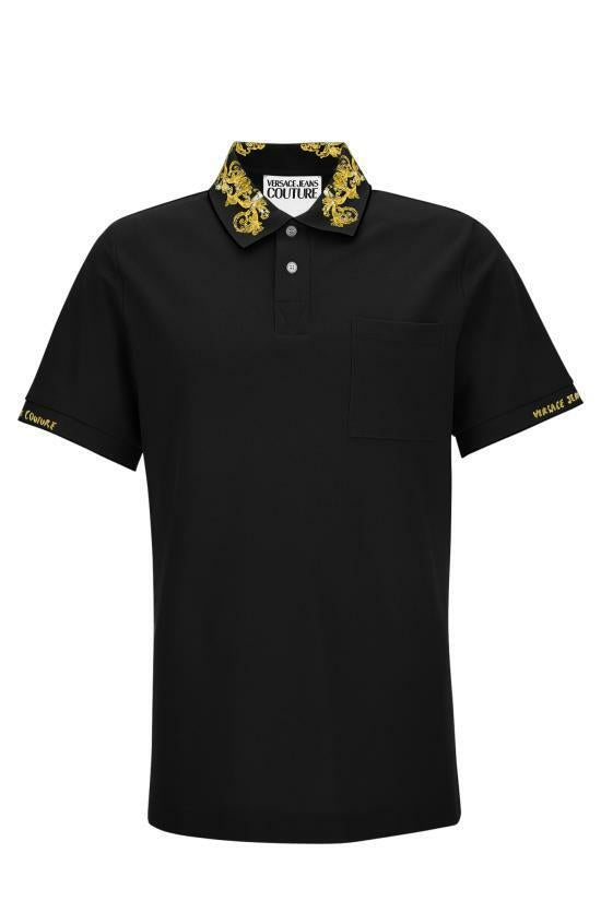 Versace Outline Baroque Polo Shirt for Men 78GAGT04 CJ01T G89