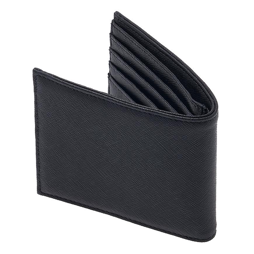 Emporio Armani Men’s Signature Logo Bifold Wallet Navy Leather