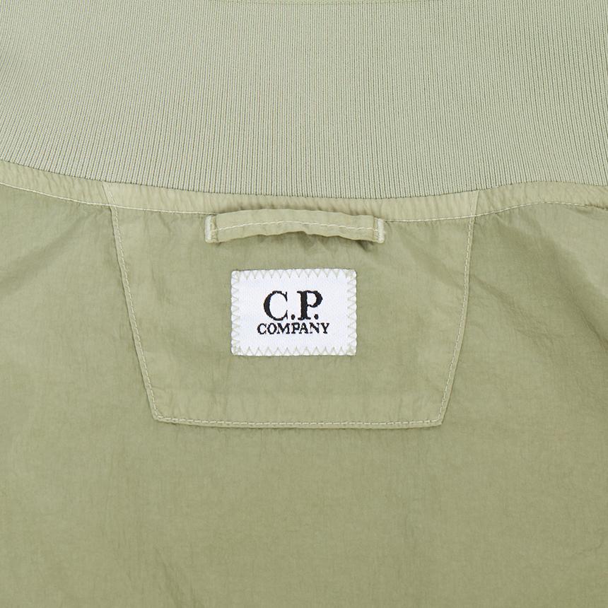 CP Company Men’s Bomber Jacket Green Nylon Zip-Up