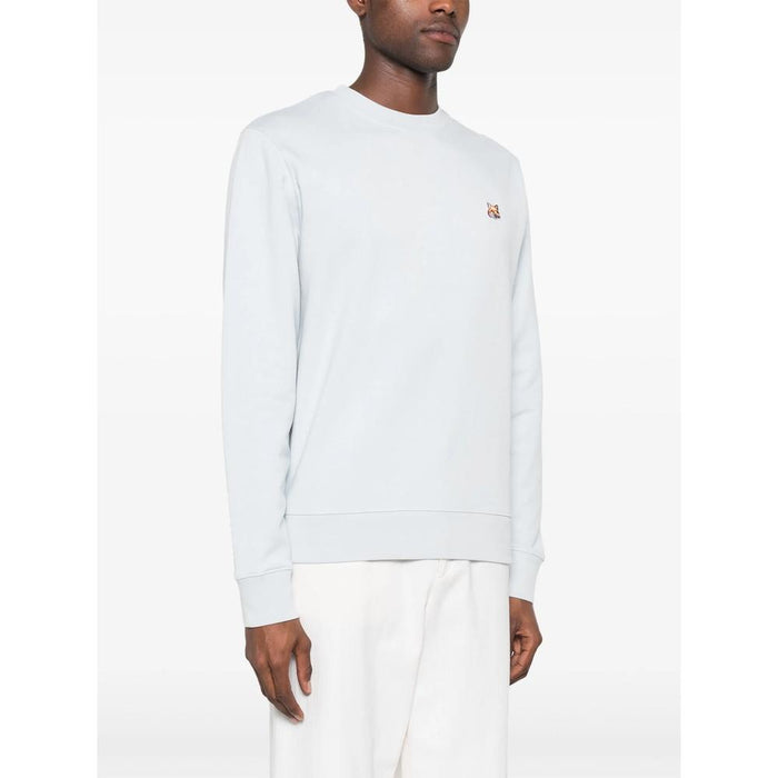 Maison Kitsune Fox Head Logo Sweatshirt Unisex Navy Cotton