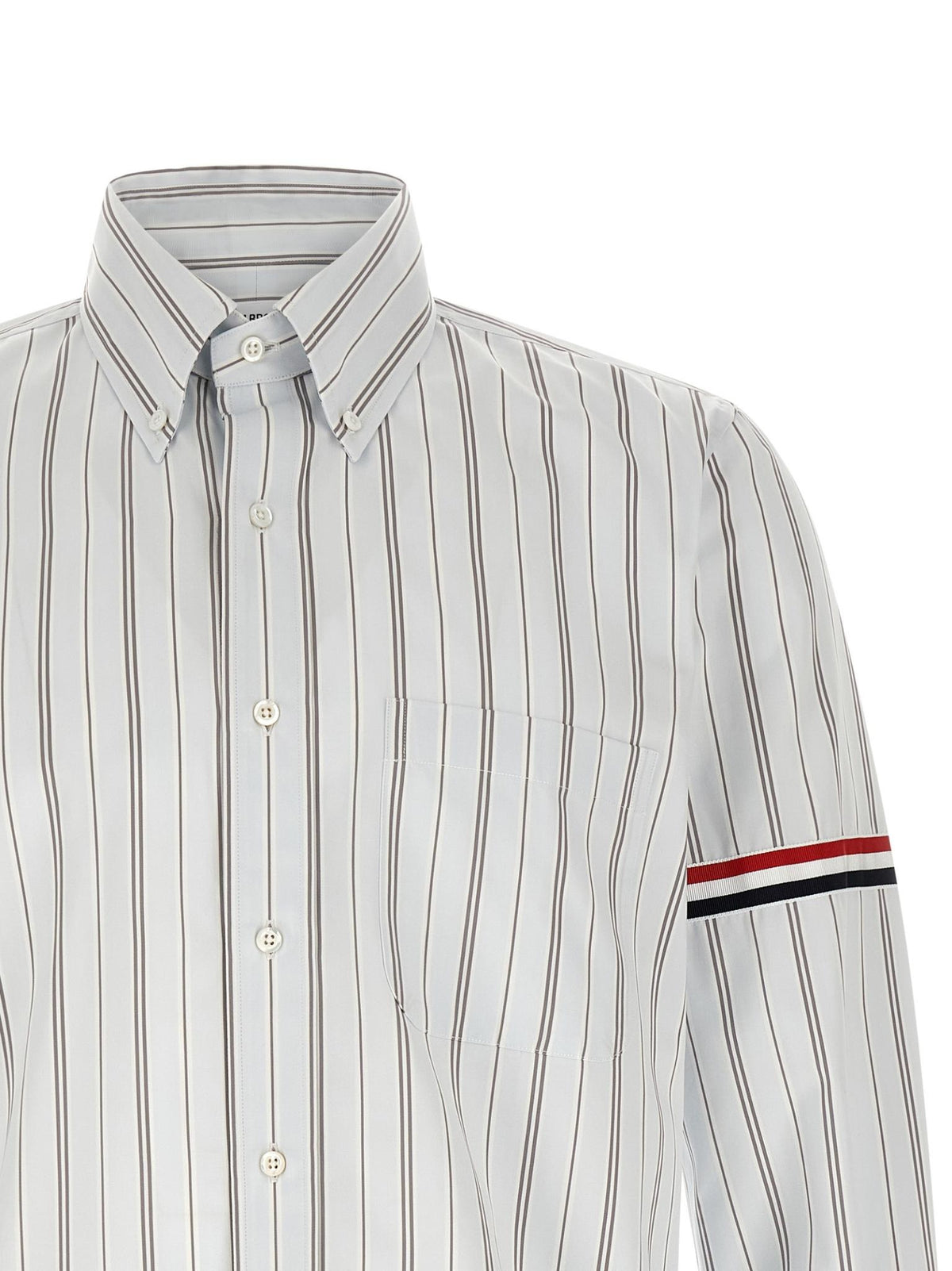 THOM BROWNE White Oxford Long Sleeve Button-Down Shirt