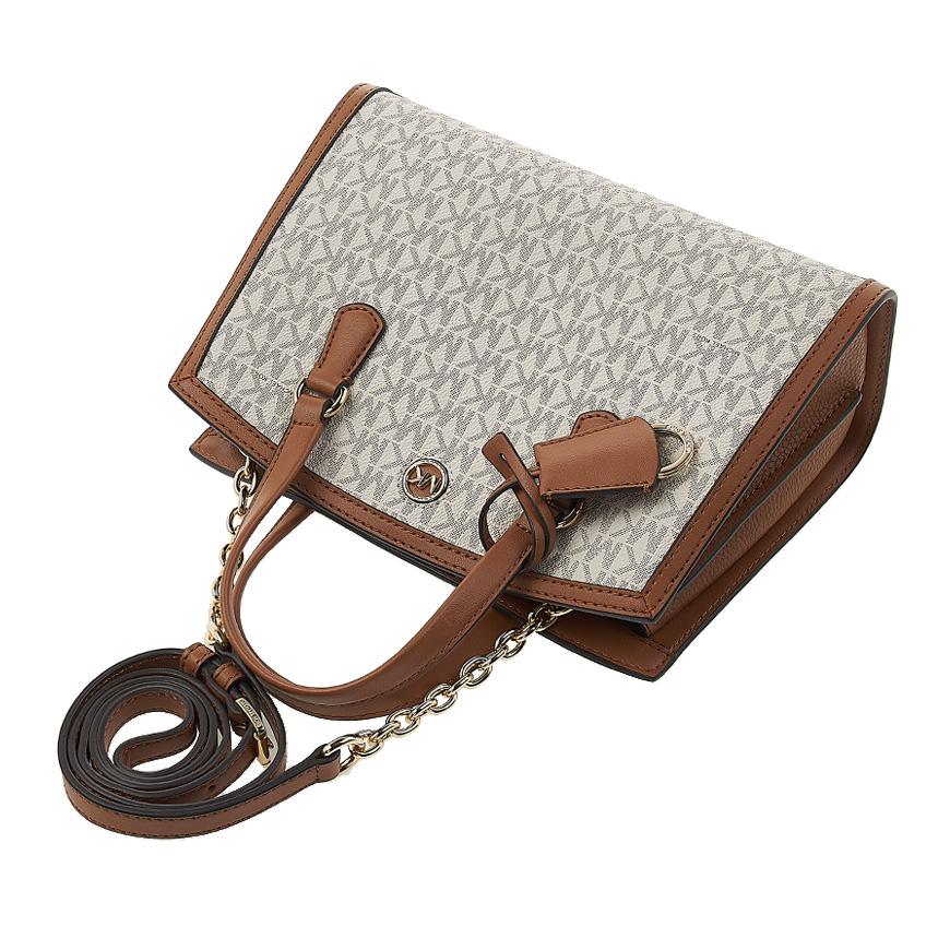 Michael Kors Chantal Small Tote Bag Women’s Beige Canvas/Leather