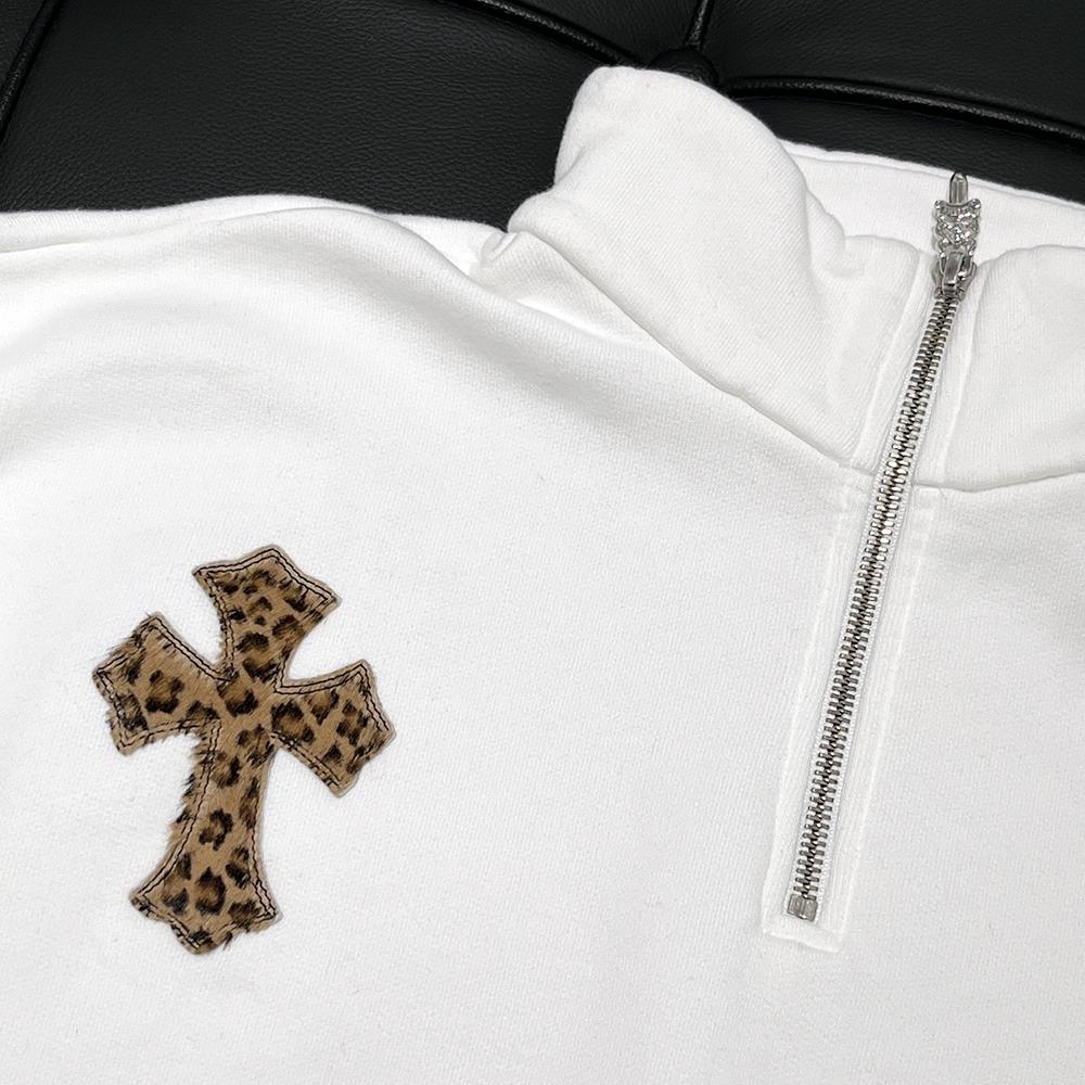 Chrome Hearts Paperjam Patch Half Zip Sweatshirt White