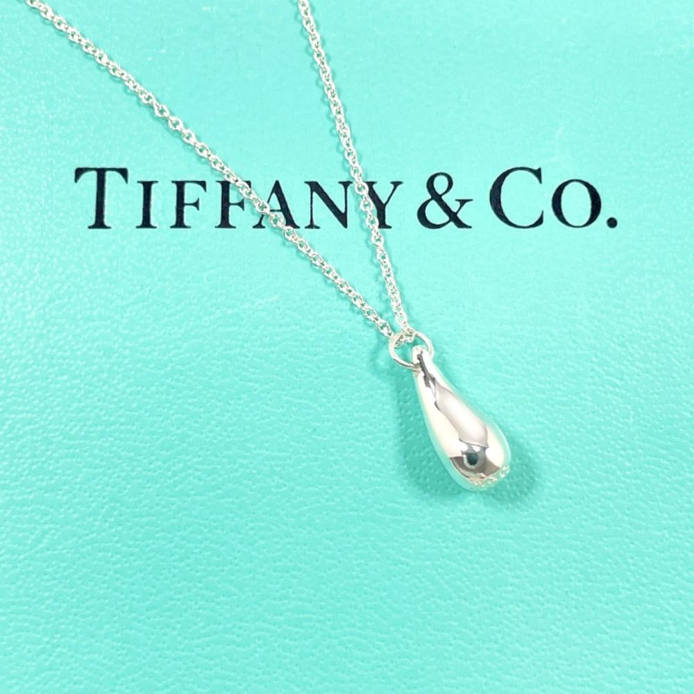 Tiffany & Co 925 Sterling Silver Tear Drop 9mm Pendant Necklace