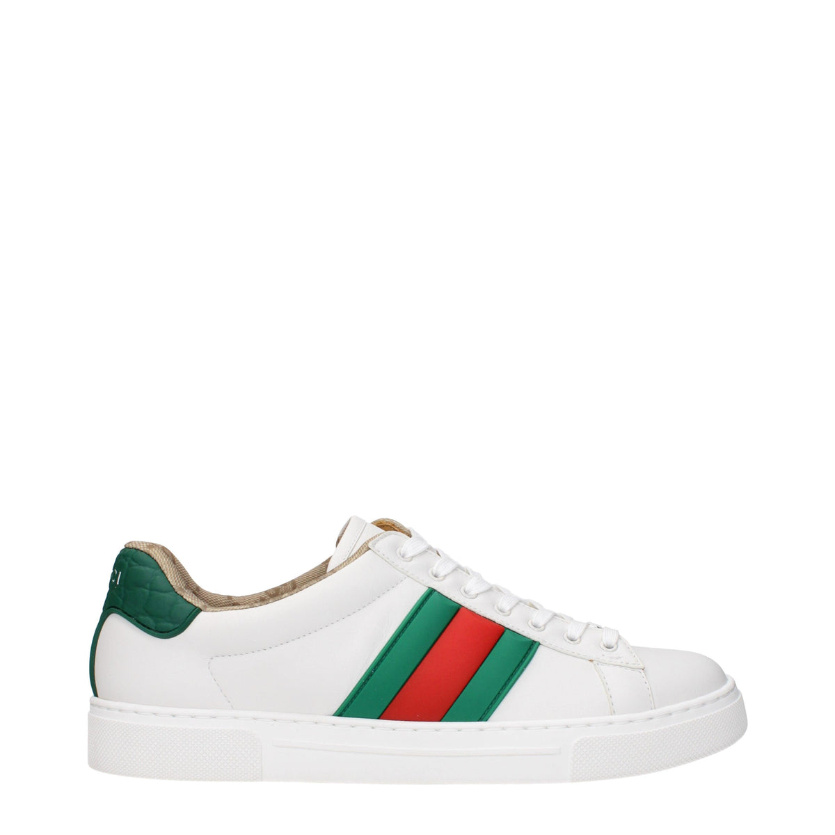 GUCCI White Leather Low-Top Sneakers