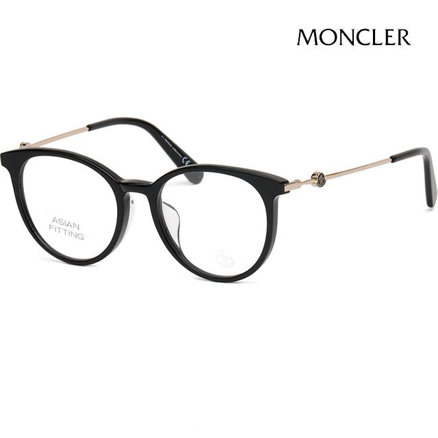 Moncler Black Acetate Round Eyeglass Frames Unisex