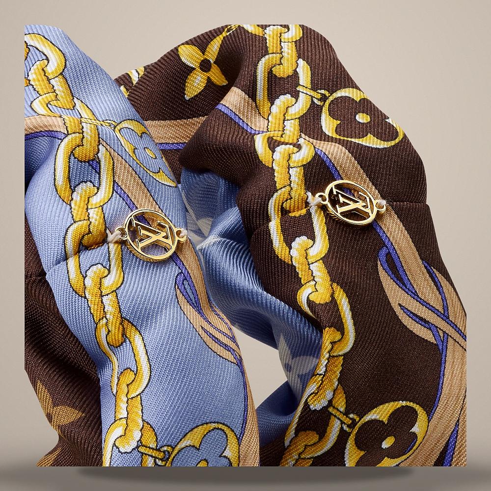 Louis Vuitton Denim Blue Strap and Trunk Scrunchie Set Hairband M98788