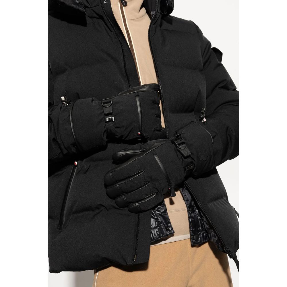 Moncler Black Knit Wool Gloves