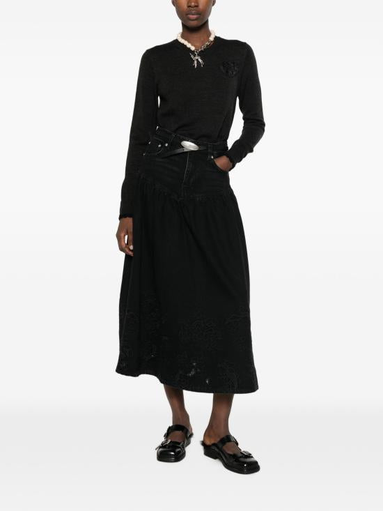 GANNI Phantom Round Neck Knit Sweater