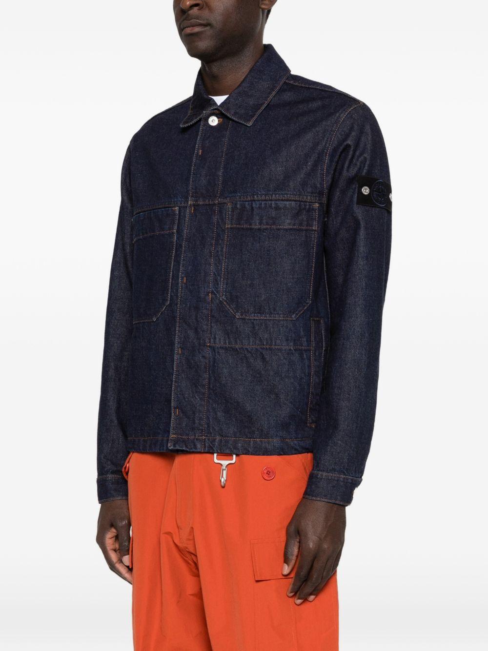 STONE ISLAND Denim Casual Jacket Blue FW26 Men’s Jacket