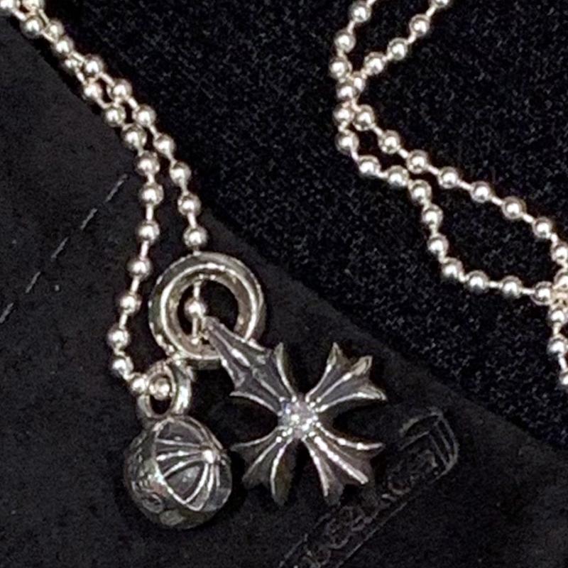 Chrome Hearts Tiny Cross Babyfat CH Charm Pendant Necklace