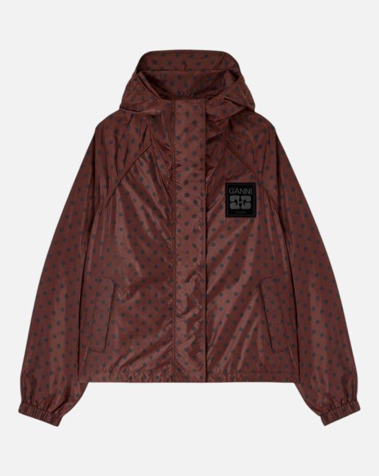 GANNI Chicory Coffee Wool Blend Tailored Jacket