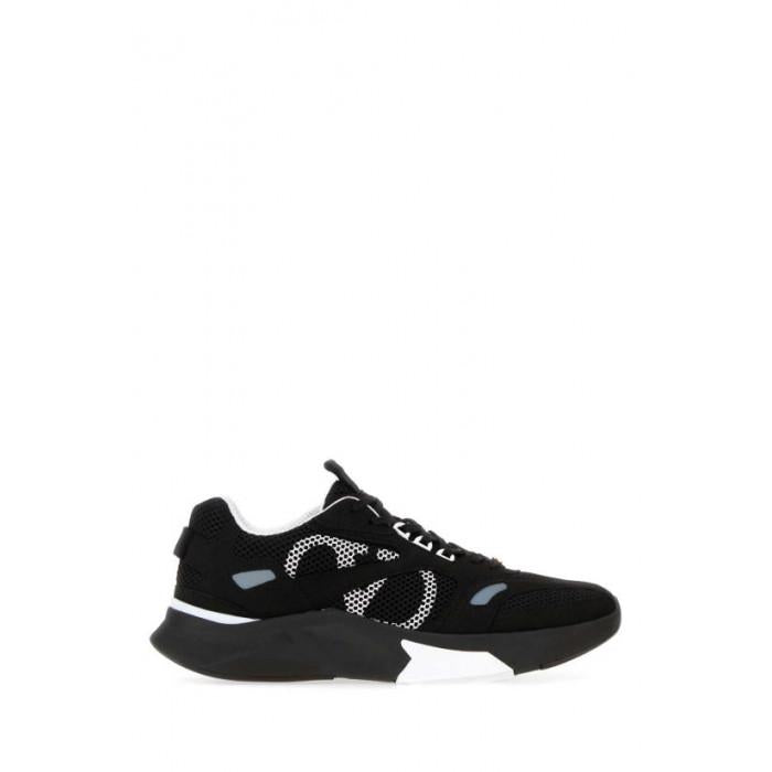 VALENTINO Men's Mesh Fabric Suede Detail Low Top Sneakers