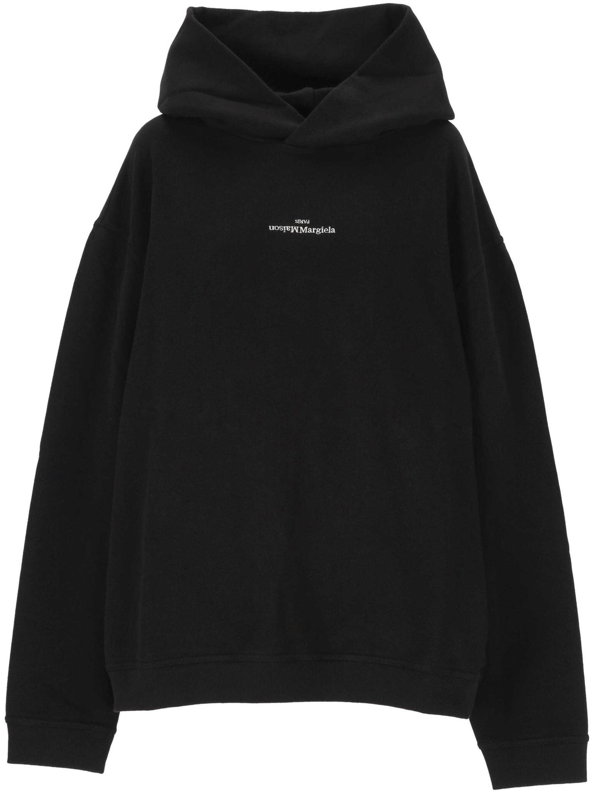 Maison Margiela Black Cotton Pullover Hoodie Women’s Top