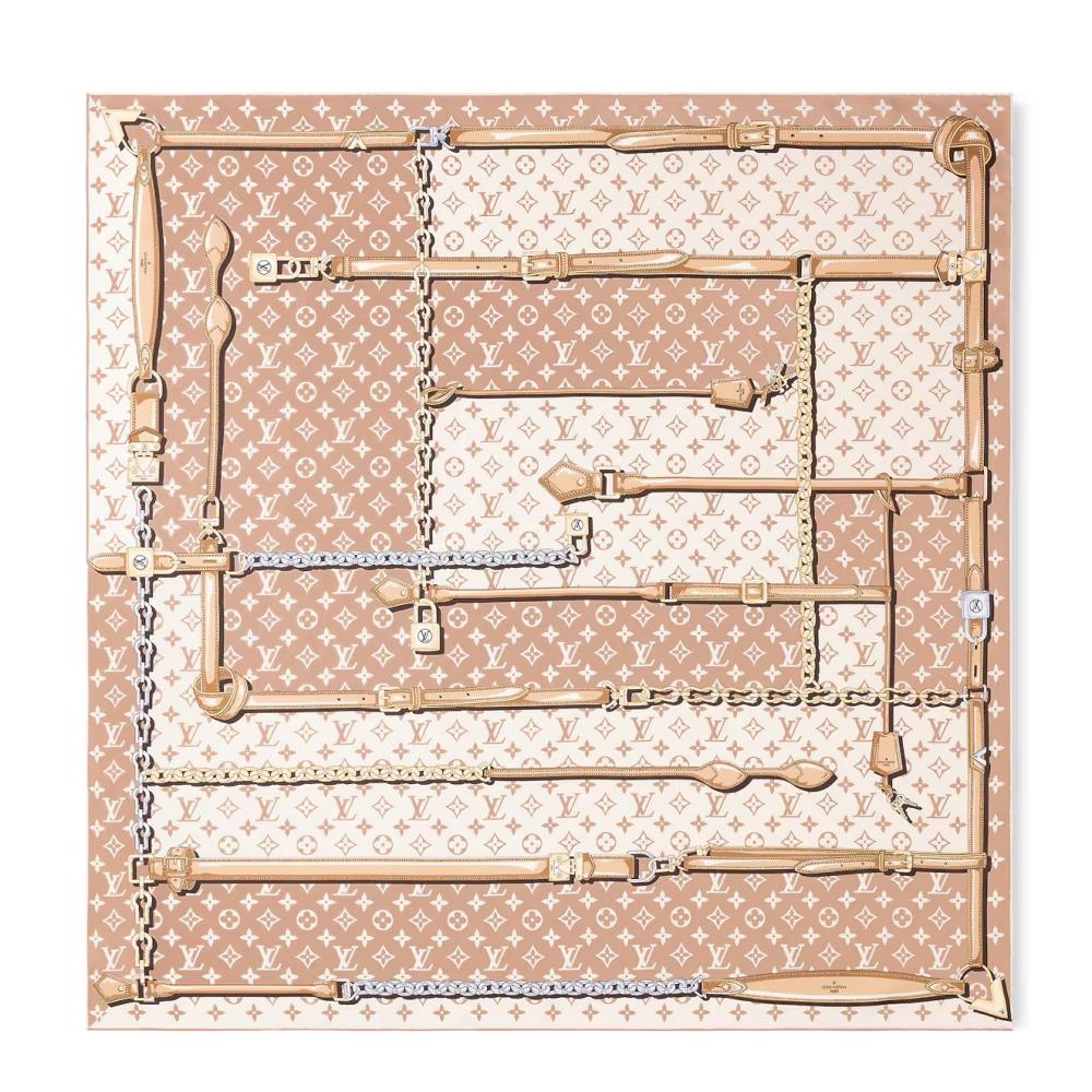 Louis Vuitton Monogram Confidential Square Scarf Black Brow M78667 M78666 M79594