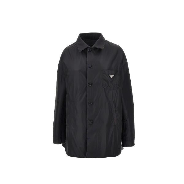 PRADA Black Wool Blend Long Coat