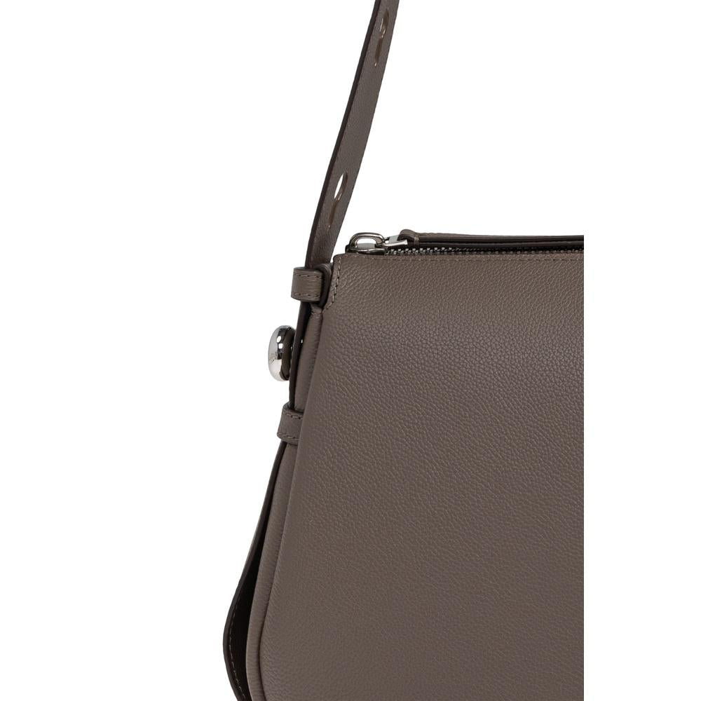 Tory Burch Romy Small Shoulder Bag Brown Leather