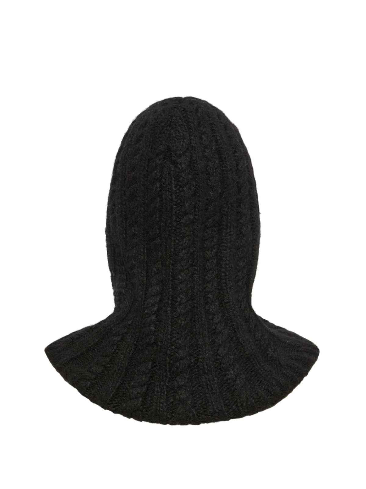 Moncler Black Wool Blend Knit Hat